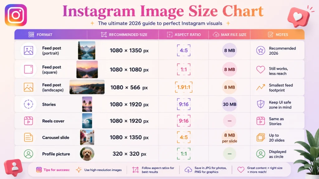 Instagram Image Sizes 2026​