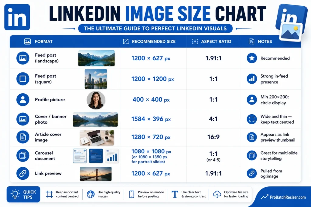 LinkedIn Image Sizes 2026​
